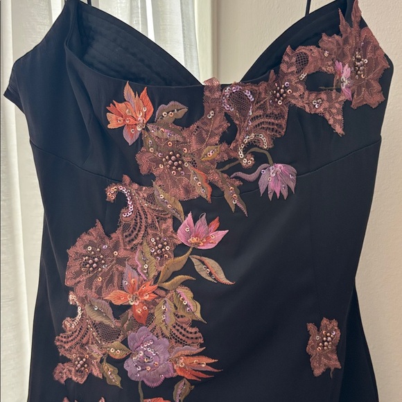 Mandalay Vintage Black Floral Embroidered Dress. - Picture 1 of 17